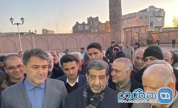 تاکید وزیر میراث فرهنگی بر ادامه اجرای پروژه یادمان شمس در خوی
